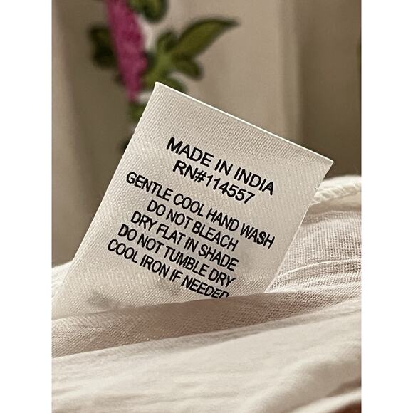 THML Midi Halter Sundress XS White Pink Floral A Line Tiered Voile Cotton Dress - Picture 12 of 14